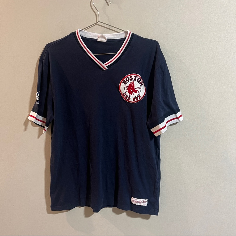 Mitchell & Ness Boston Red Sox 2004 World Series Warm Up Shirt‎ Sz L